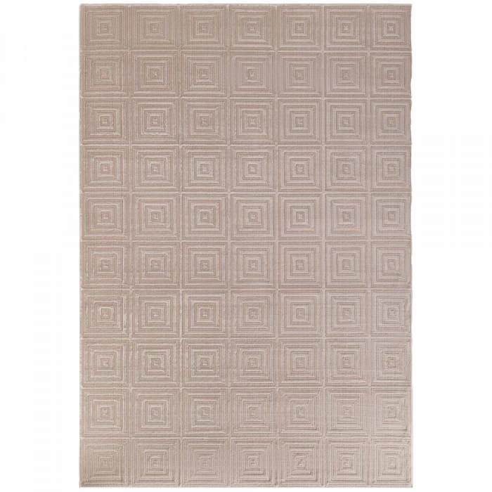Tapis salon, motif géométrique relief, taur, chaleureux
