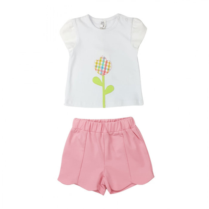 COMPLETO TSHIRT TULIPANO E SHORT GERANIO