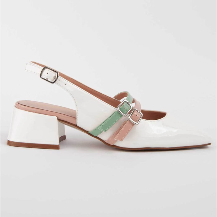 Zapato De Tacón - Blanco - Altura: 4 Cm