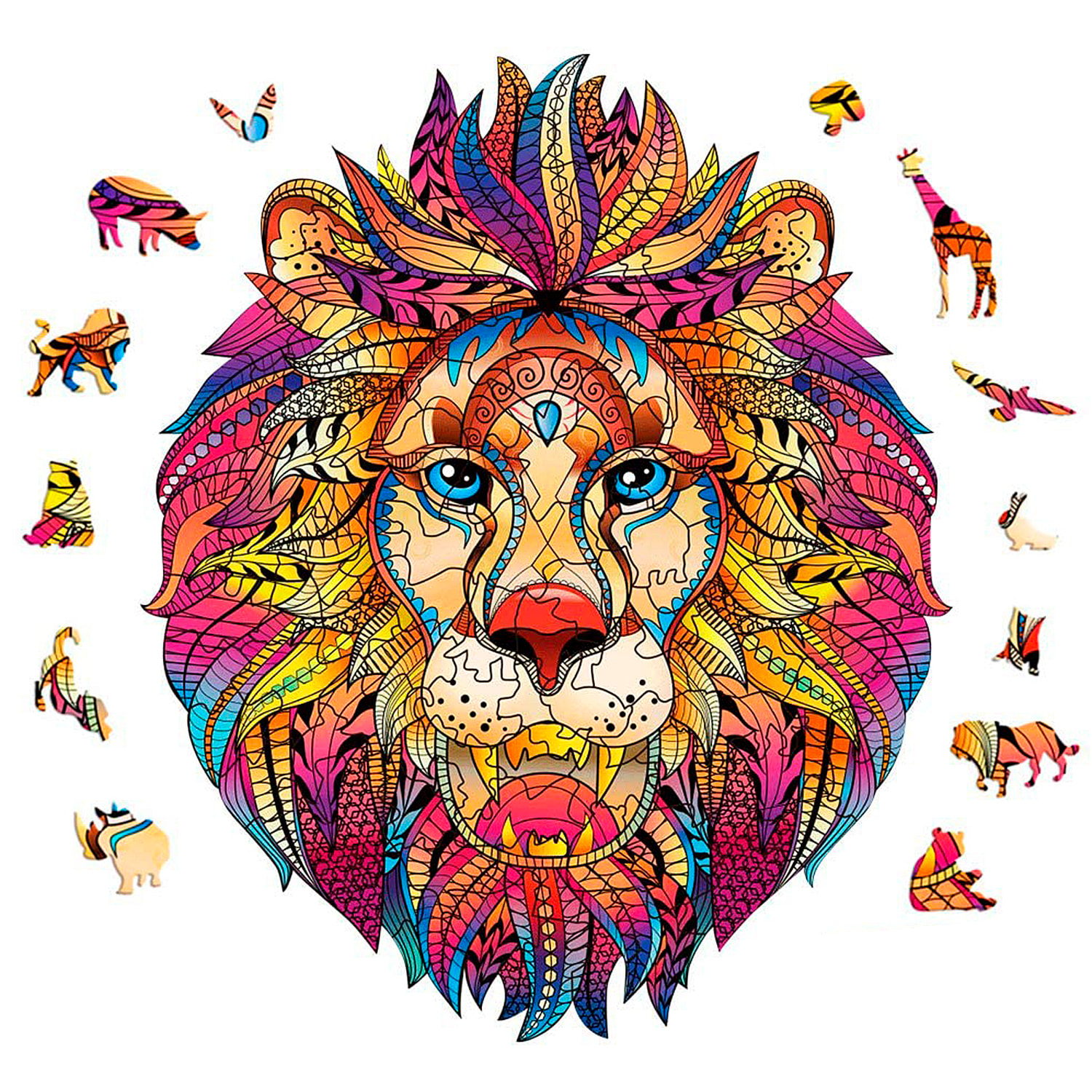 Puzzle in Legno con design di Leone. 200 pezzi.