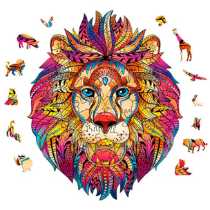 Puzzle in Legno con design di Leone. 200 pezzi.