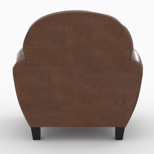 Ensemble canapé et fauteuil marron foncé 3 places - Club - Club