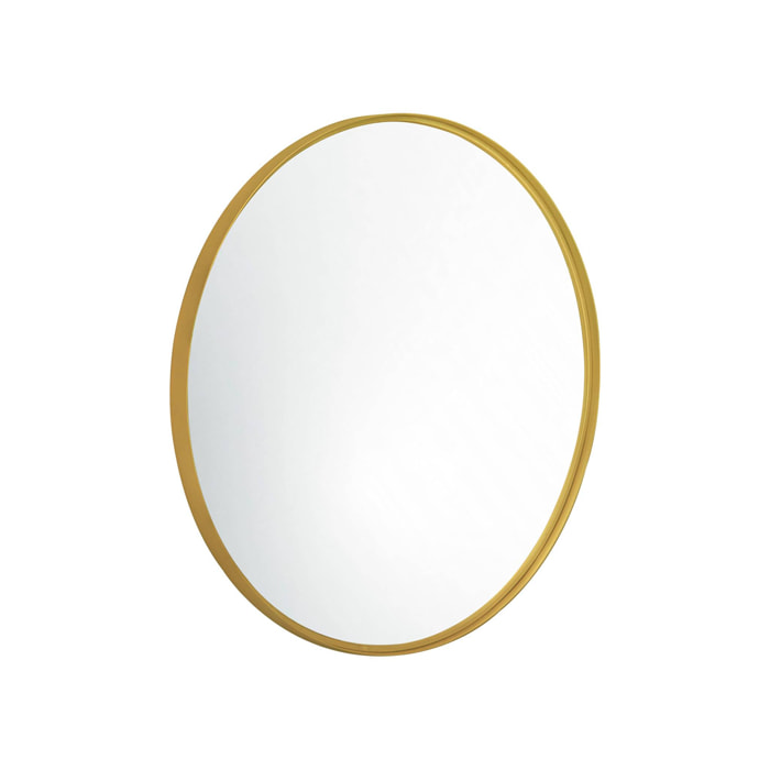 Miroir rond en métal Ø60cm MABEL. couleur or