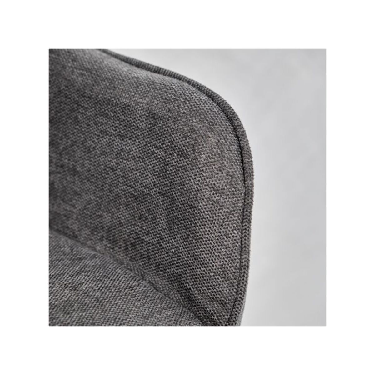 Chaise en tissu avec accoudoirs et pieds métal noir - MIKI
