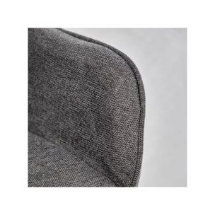 Chaise en tissu avec accoudoirs et pieds métal noir - MIKI