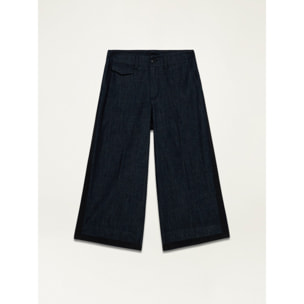 Oltre - Jeans wide leg cropped - Blu