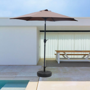 Parasol droit rond 2,5 x 2,5 m chocolat EMMA
