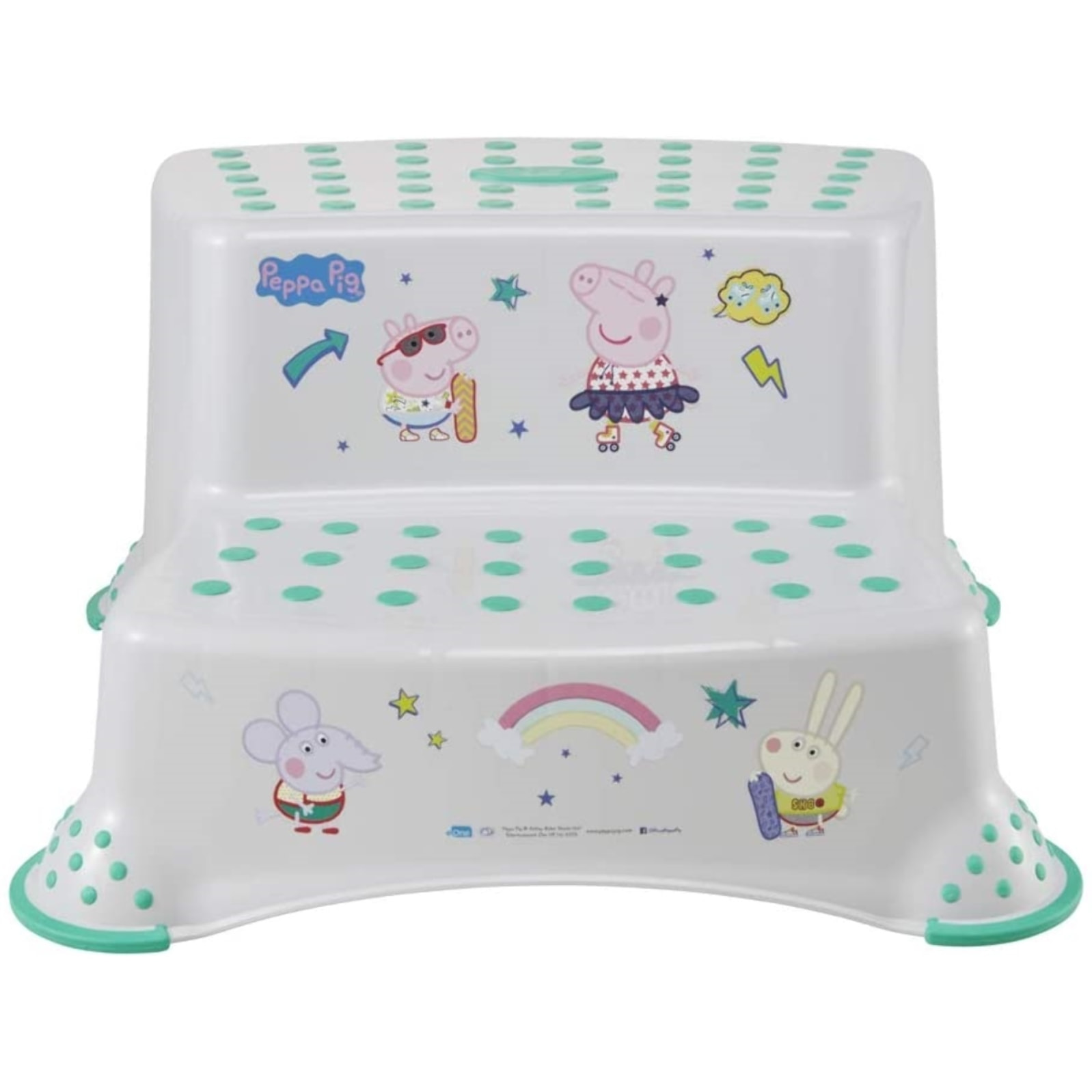 Peppa pig - taburete / alzador 2 niveles para niños a partir de 3 a 14 años aprox, función antideslizante, color blanco