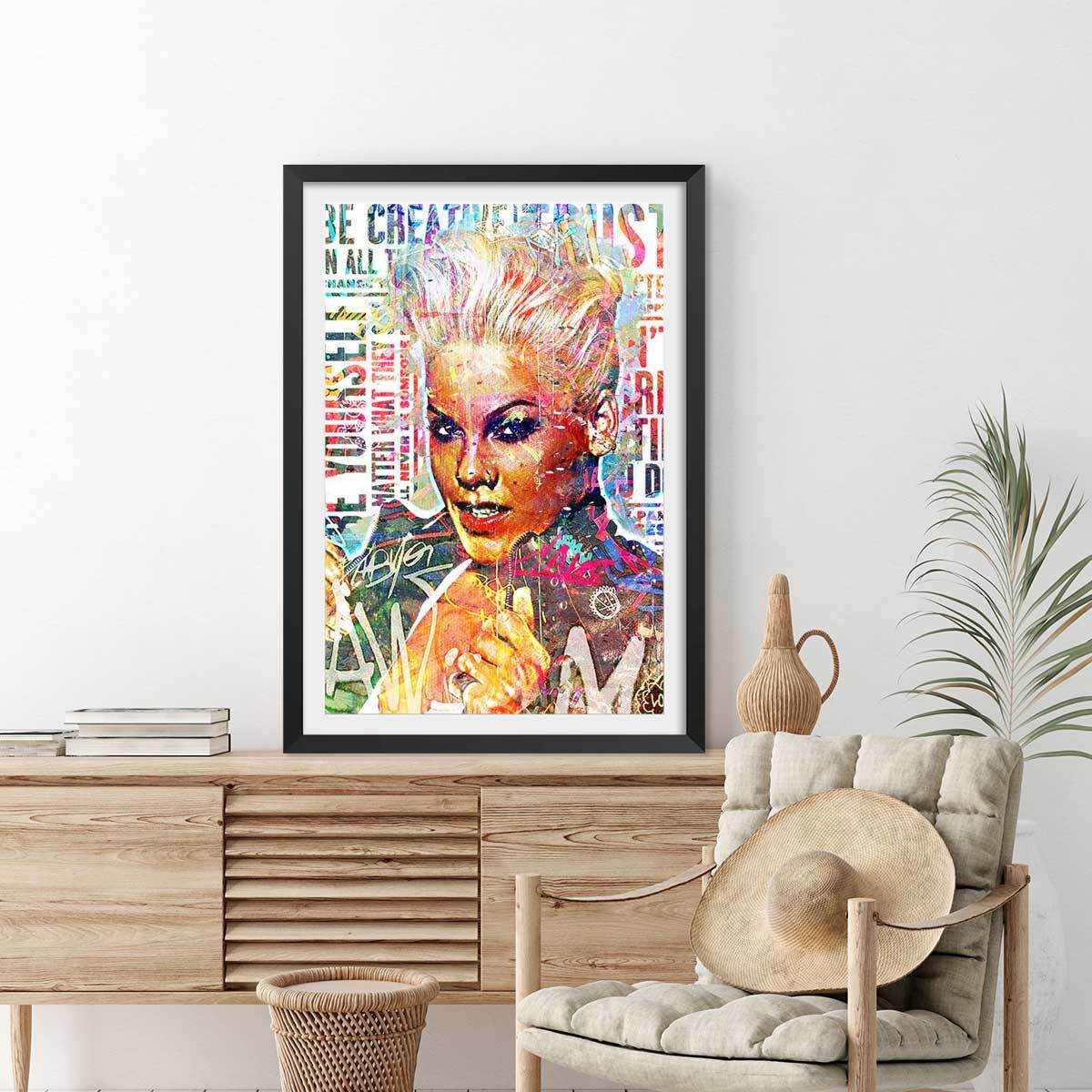 Affiche illustration graffiti pink Affiche seule