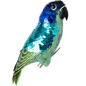 J-Line perroquet avec clip - polymousse - bleu/vert - set de 2