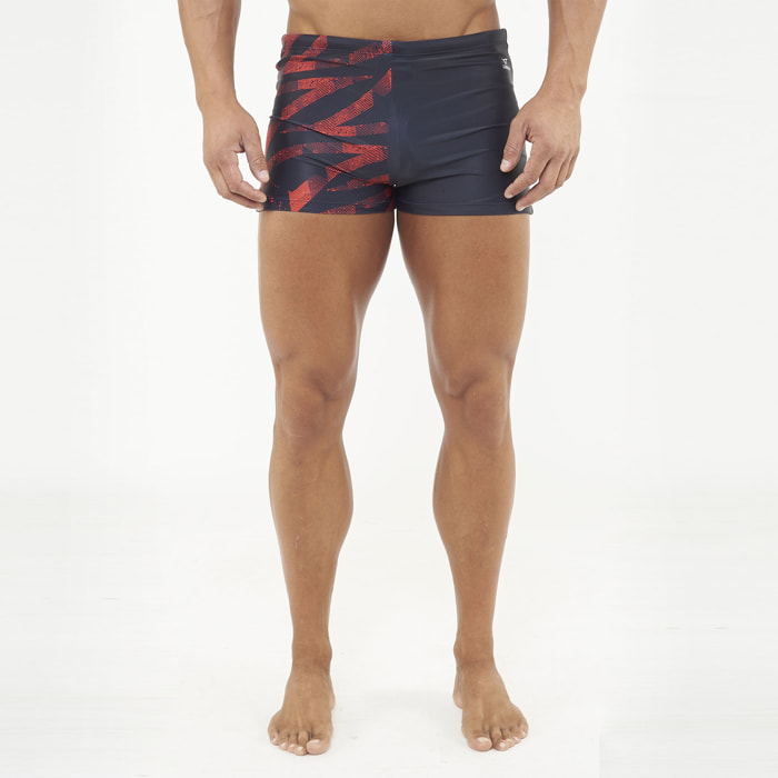 Costume boxer da nuoto HALLEK nero rosso