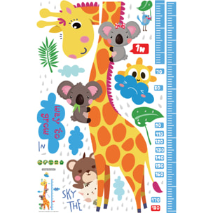 Stickers Muraux décoration adhésifs toise girafe et koalas