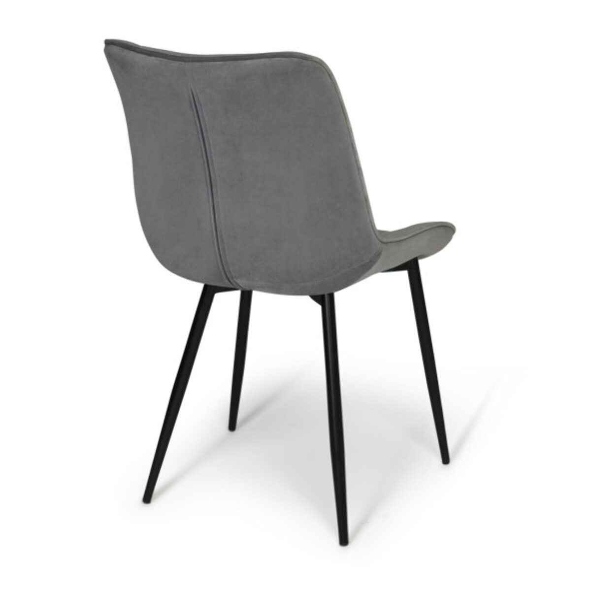 Chaises Melinda en velours - Gris clair - pieds noirs