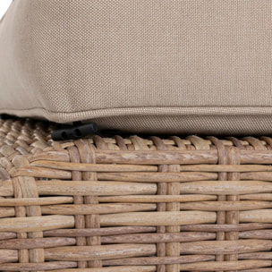 Pouf de jardin "Mooréa" savana en aluminium traité époxy et résine tressée