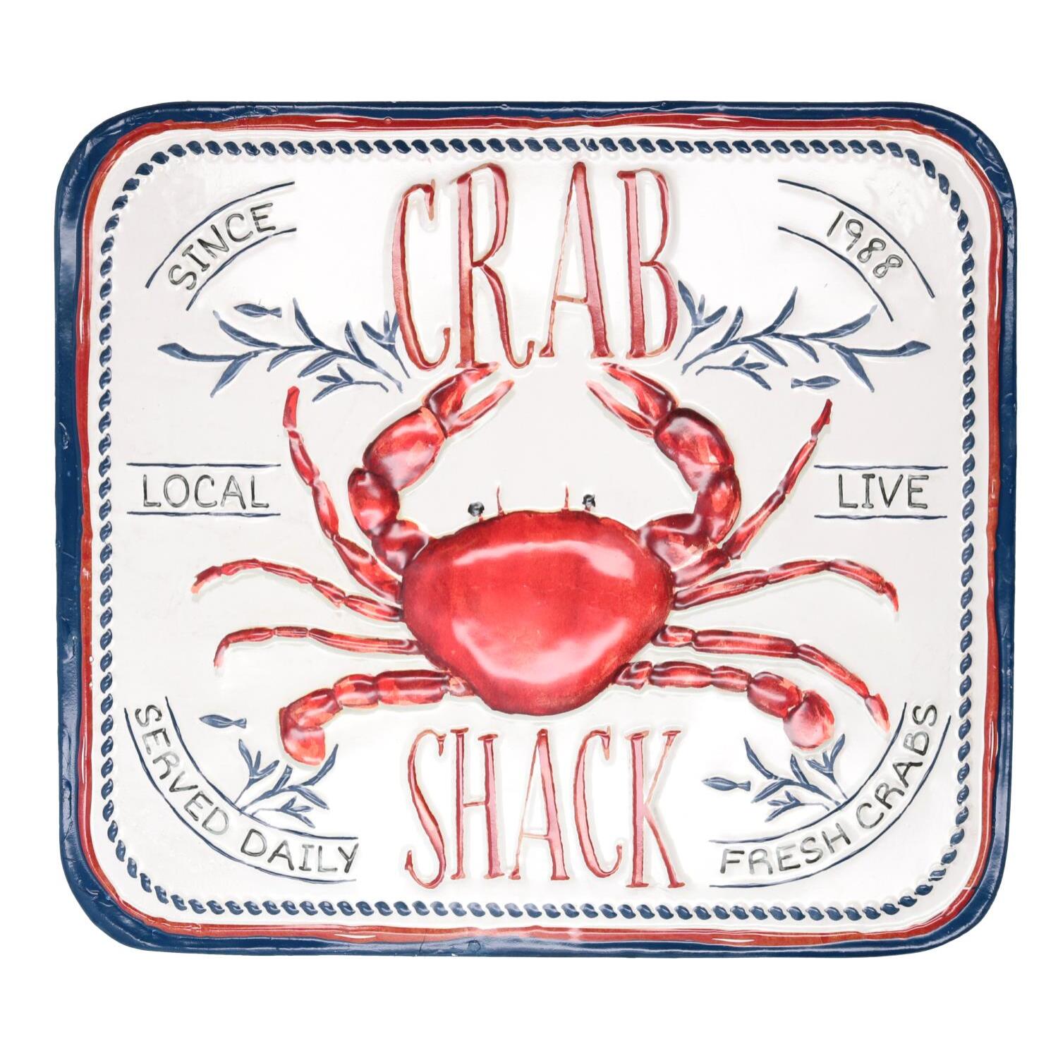 Quadro in metallo "mare" granchio cm42x47x0,2