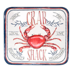 Quadro in metallo "mare" granchio cm42x47x0,2