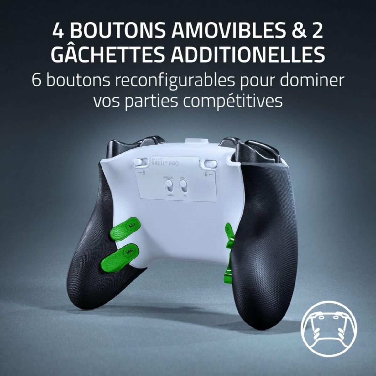 Manette RAZER Raiju V3 Pro Blanc