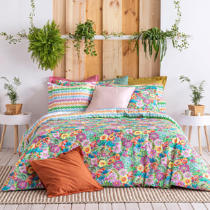 Housse de couette réversible en coton LOLA- multicolore - vendue seule