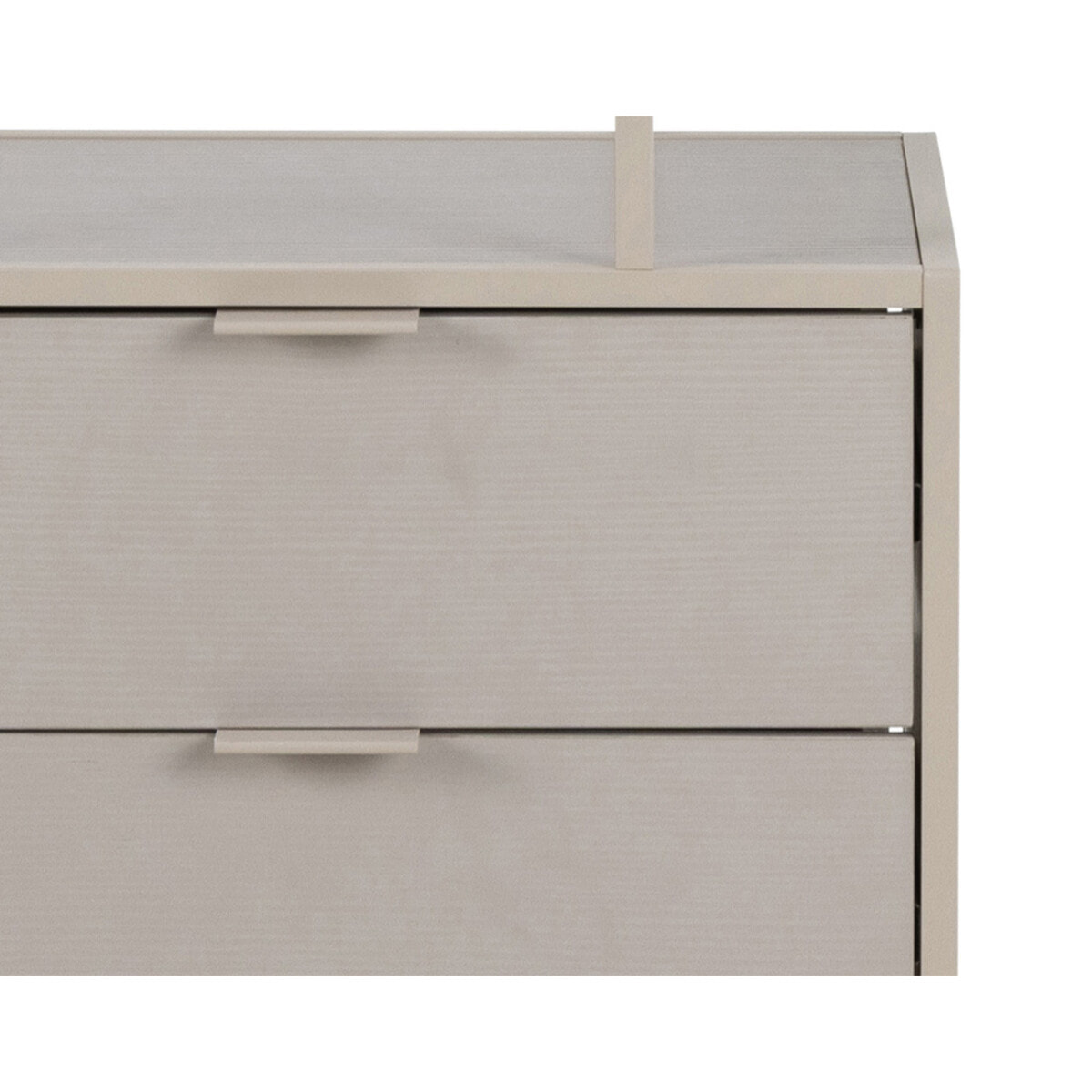 Anthea - étagère filaire métal avec plaquage en effet bois blanchi - avec tiroirs - 77 cm - gris - Gris