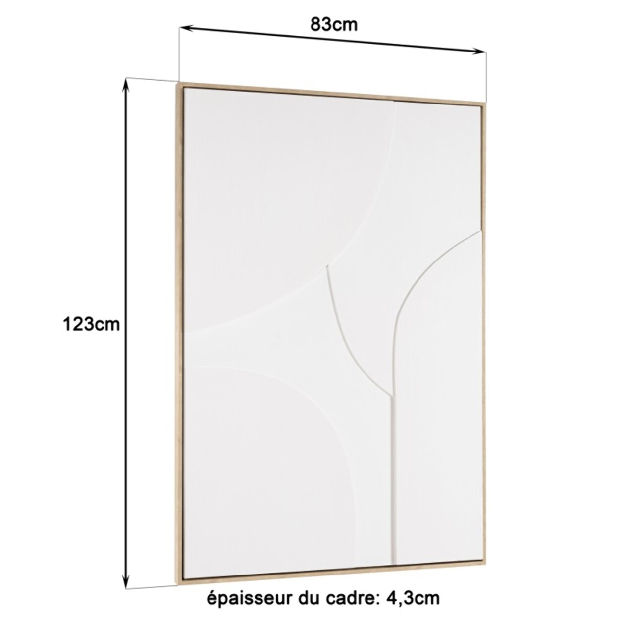 HOMER - Décoration murale 83x123cm formes abstraites blanches en relief