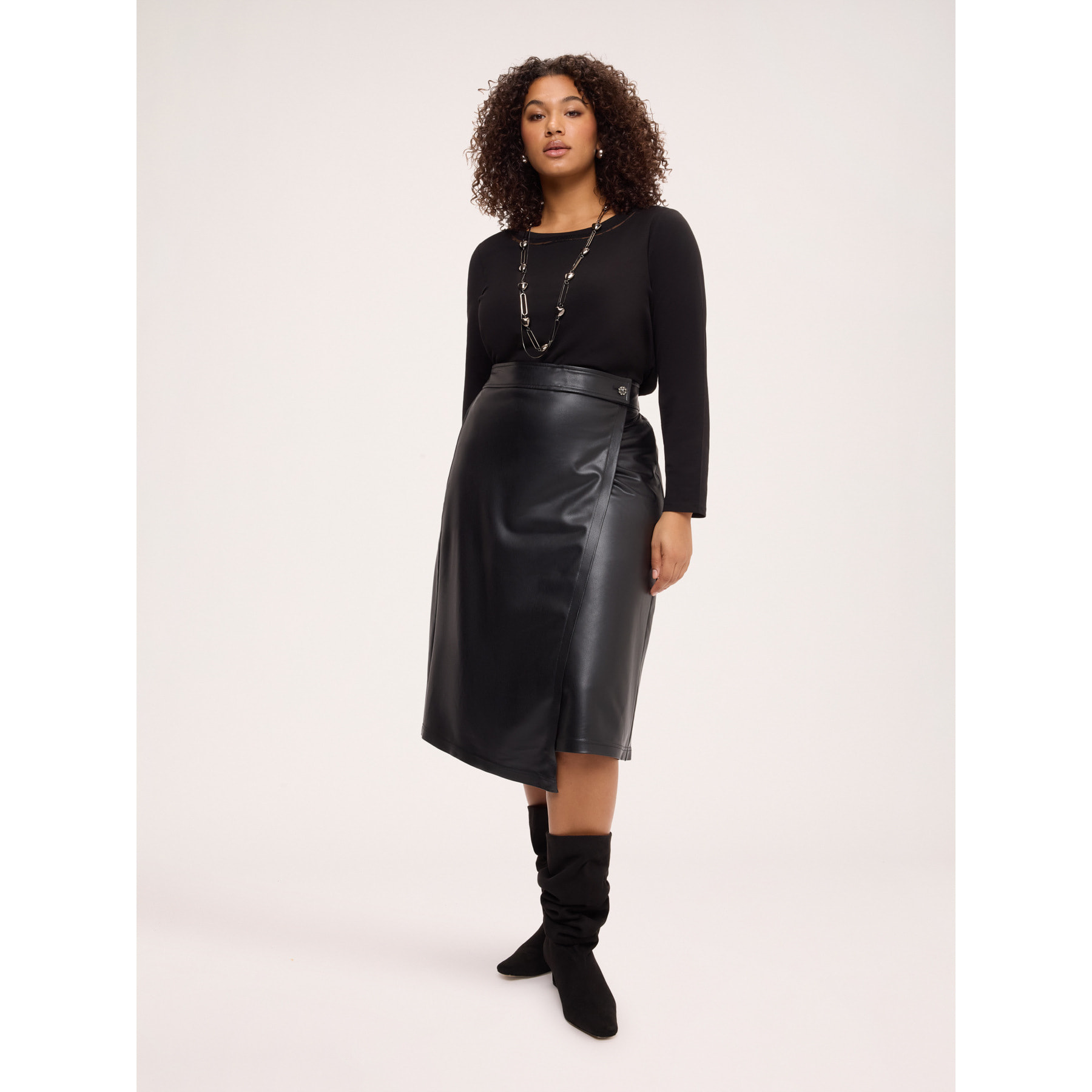 Fiorella Rubino - T-shirt in cotone con dettaglio in pizzo - Nero