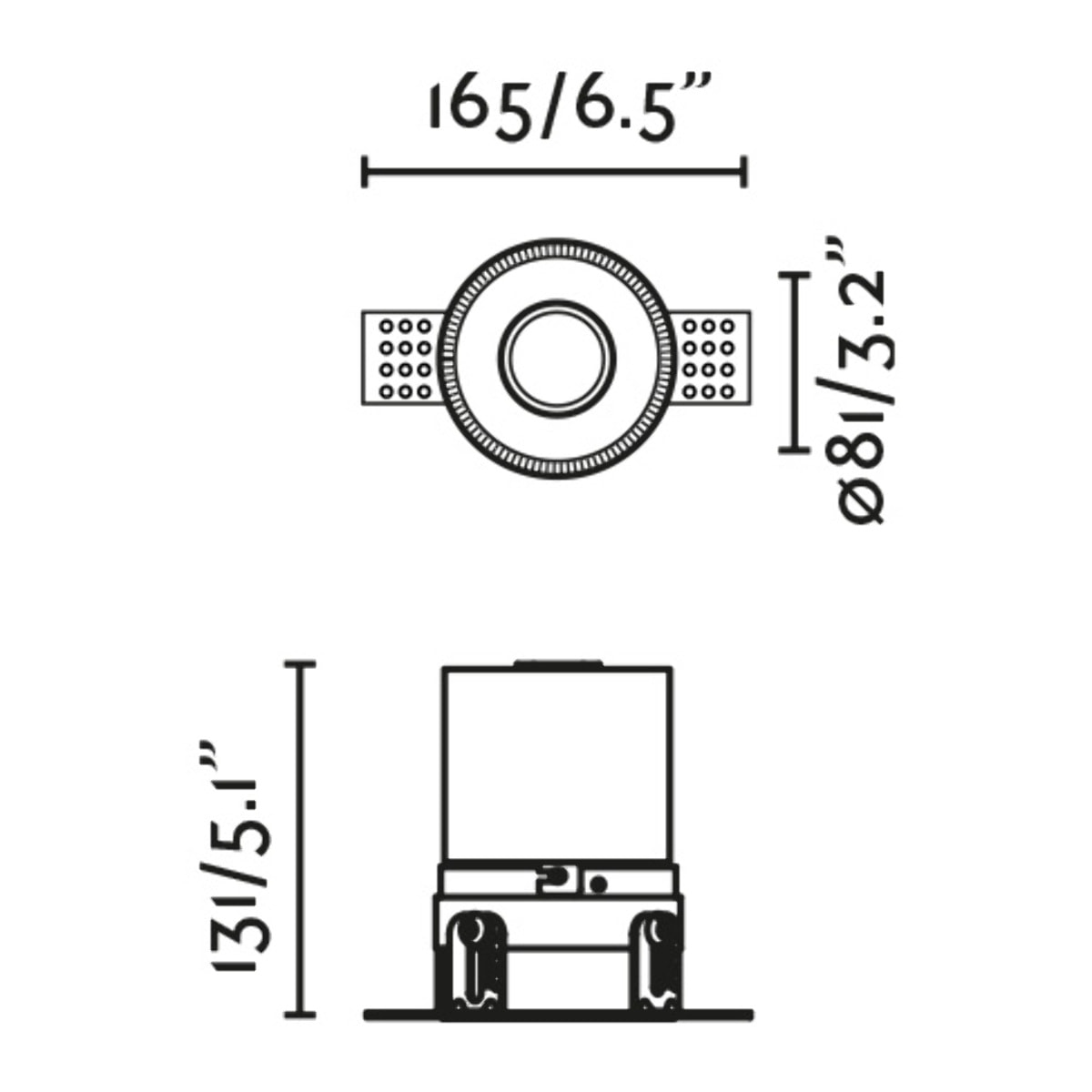 FRESH Encastrable blanc sans encadrement IP65 trimless