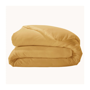 Housse de couette unie en percale de coton - Ambre