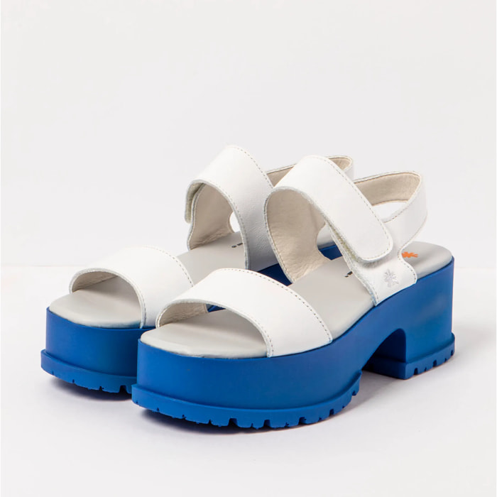 Sandalias con tacón 1829 NAPPA WHITE-BLUE/ MANCHESTER color White-blue