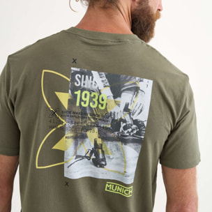 Camiseta MUNICH Brench lifestyle hombre de algodón orgánico khaki
