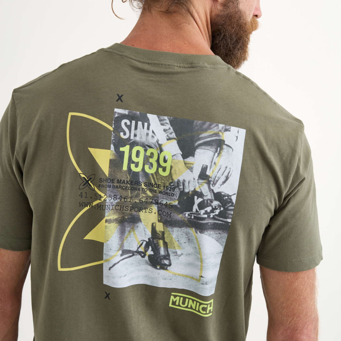 Camiseta MUNICH Brench lifestyle hombre de algodón orgánico khaki