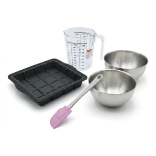 Set de 5 ustensiles de pâtisserie moule à gâteaux bols spatule pâtisserie et verre doseur Silicone fibre de verre Silicone fibre de verre Zenker  Silicone fibre de verre