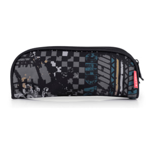 Estuche doble Gabol ROAD azul y negro y resistente al agua