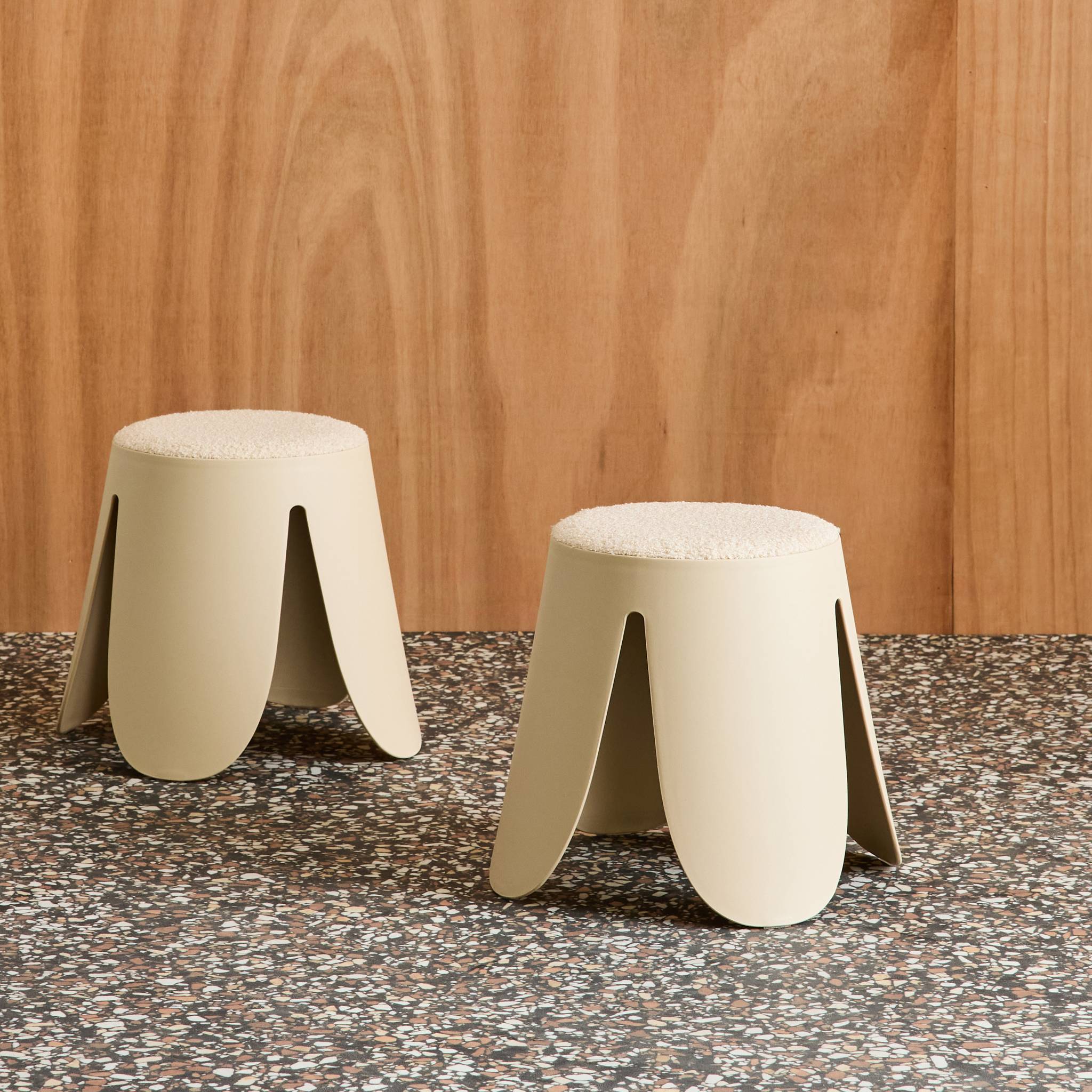 Tabouret empilable enfant bouclette texturée (lot de 2) NIKI KIDS