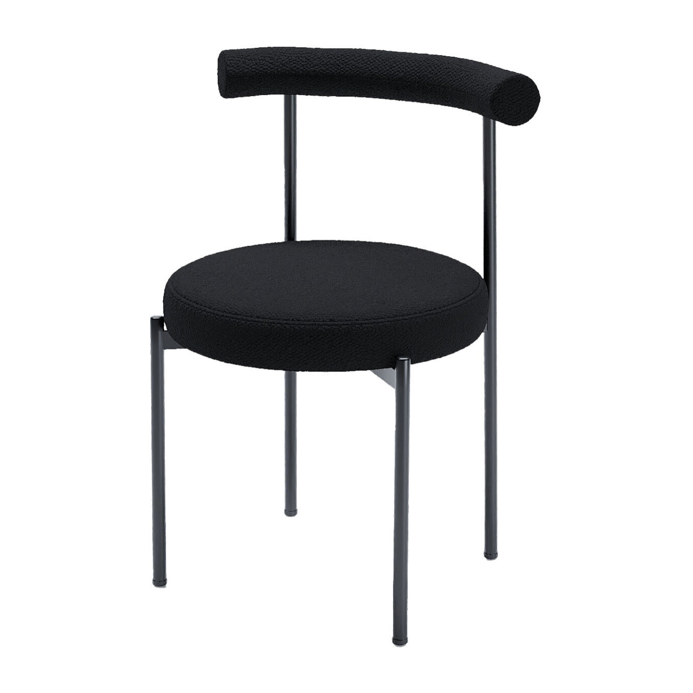 Lot de 2 chaises de salle à manger design moderne, bouclette grise anthracite