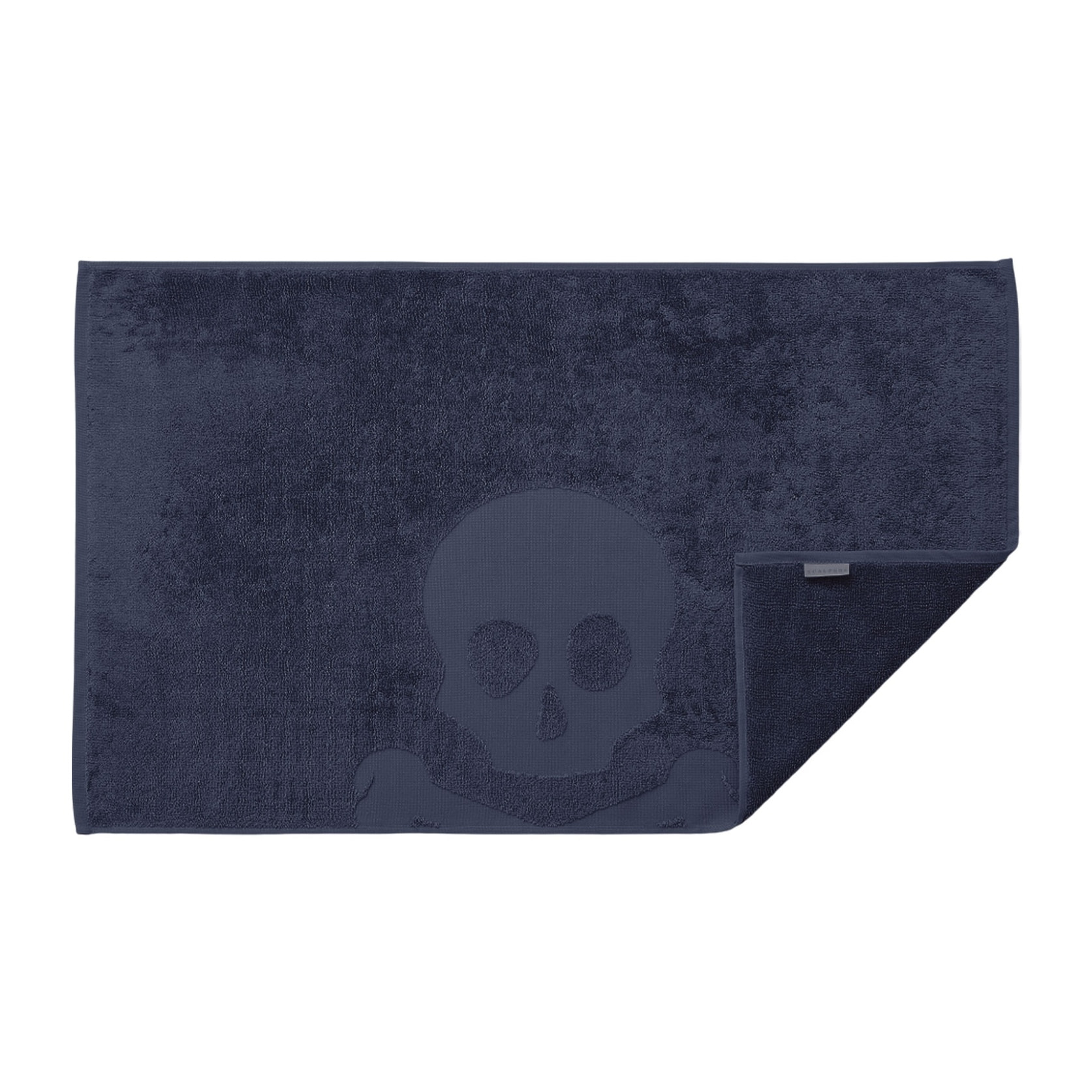 Alfombra de baño calavera 50x80cm 100% algodón 750gsm azul marino scalpers home