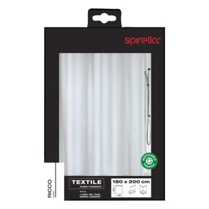 Rideau de douche Polyester RICCO 180x200cm Blanc Spirella