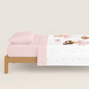 Cool Kids - Funda Nórdica Estampada - Reversible - Infantil - Cierre Solapa - 100% Algodón - Incluye 1 Funda de Almohada - Ballet