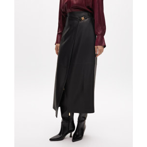 Gonna a matita effetto pelle con dettaglio laterale