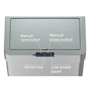 Poubelle automatique inox DAYTONA argent 70L