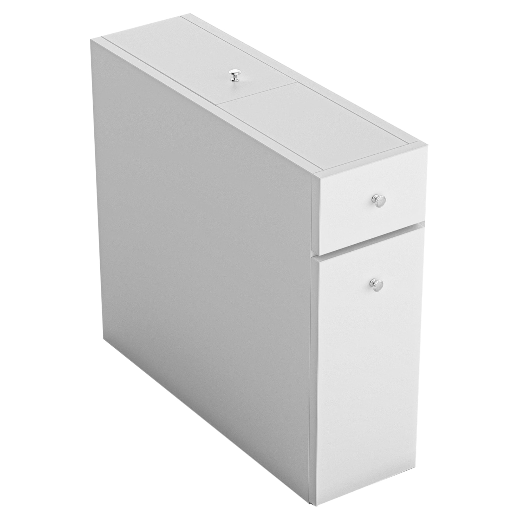 Mueble de baño,100% tablero de aglomerado rechapado en melamina, color blanco h.60