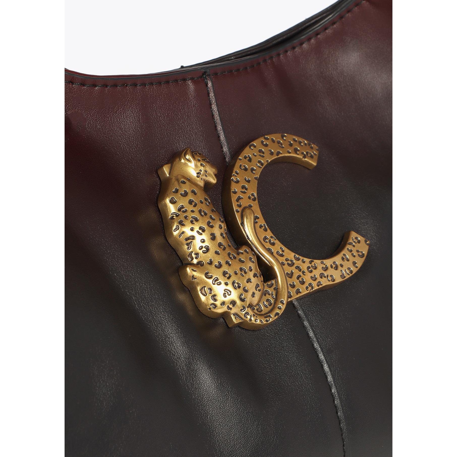 Borsa Shopper Effetto Pelle con Manico Intrecciato e Logo LC Leopardo