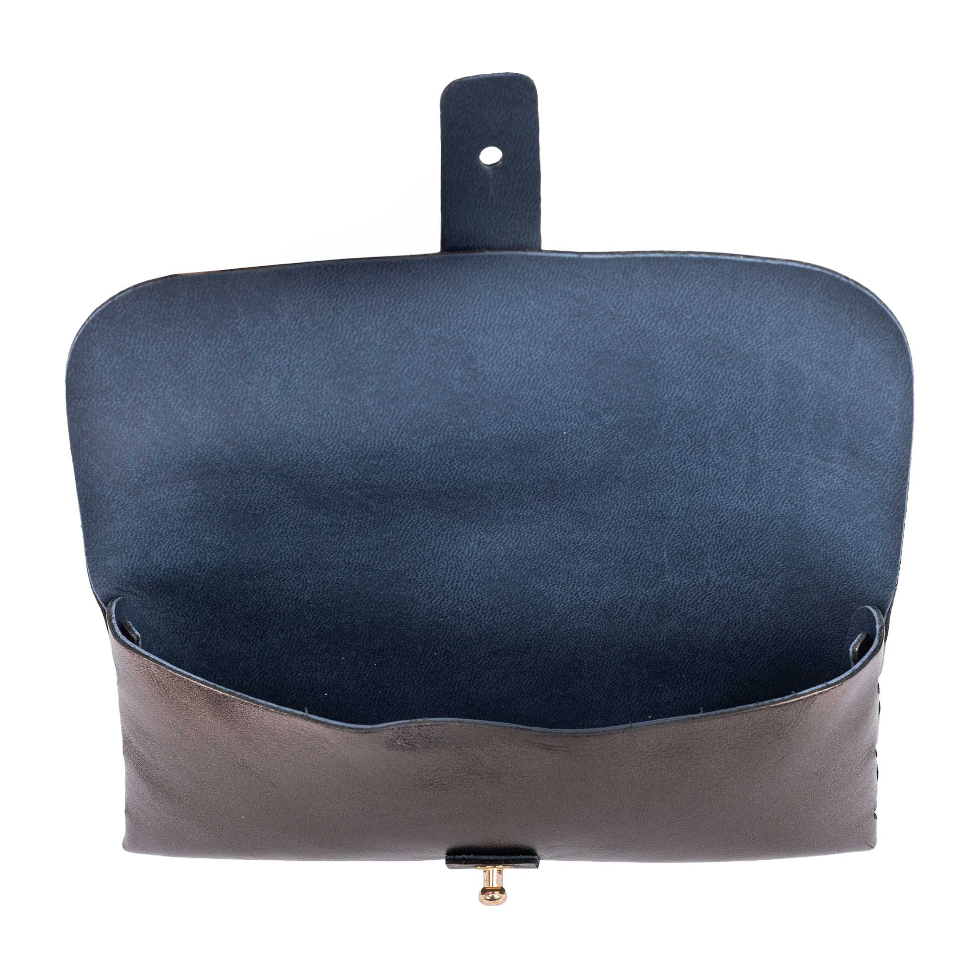 Argelato mini bolso de mano / cartera mujer. Piel auténtica Gamuza lacada brillante.