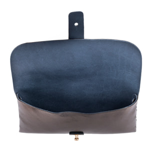 Argelato mini bolso de mano / cartera mujer. Piel auténtica Gamuza lacada brillante.