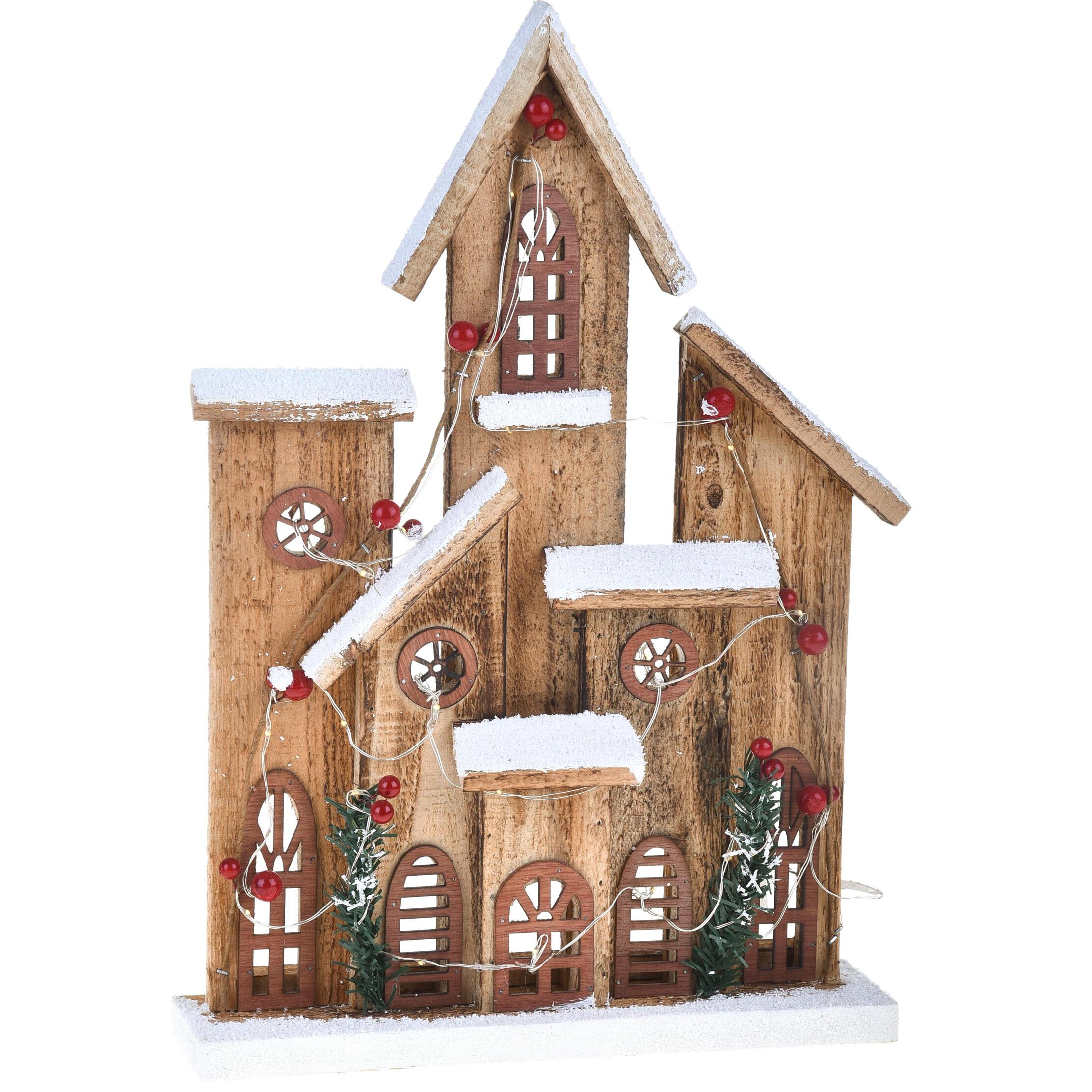 Villaggio 28Xh40 con 20 innevato - Pezzi 1 - Colore Trasparente - 28x40Hx6,5cm - Bianchi Dino