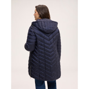 Fiorella Rubino - Piumino lightweight lungo con trapuntatura a chevron - Blu