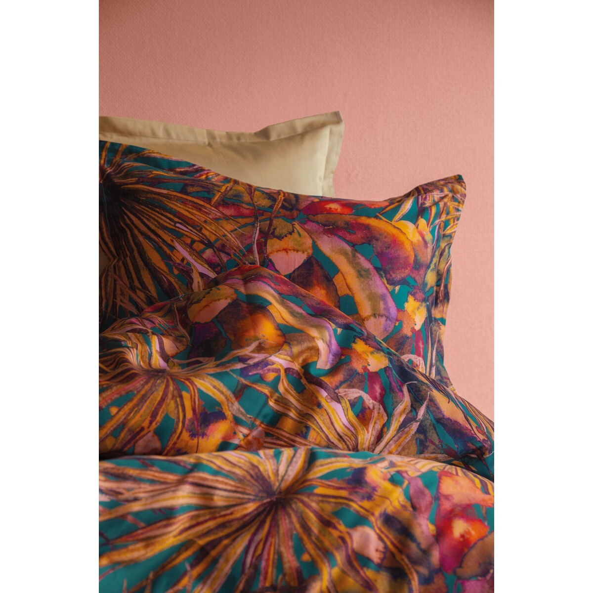Parure housse de couette et taies oreiller 100% Satin de Coton imprimé
