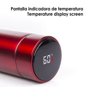 Termo sportivo da 500ml con indicatore di temperatura intelligente. Bottiglia d'acqua isolata sottovuoto, fino a 12 ore di mantenimento del calore.