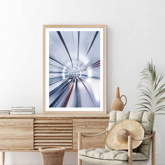 Affiche photo propulsion et supersonique Affiche + cadre en bois - Chêne