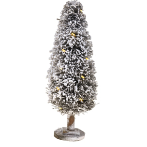 Albero Innevato Slim Con 24 Led. Altezza 60 Cm - Pezzi 1 - 21X60X12cm - Colore: Marrone - Bianchi Dino - Articoli Natalizi