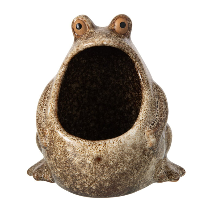 J-Line Cache-Pot Grenouille - grès beige - small